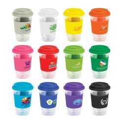 Reusable Coffee Cups - Plastic & Ceramic - Aztec Double Wall Glass Cup