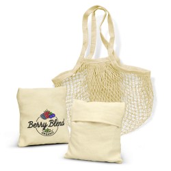 Cotton Mesh Foldaway Tote Bag