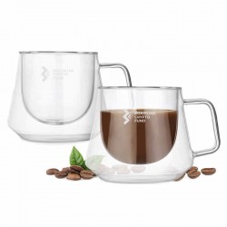 Borosilicate set-of-two glass mugs (230ml)