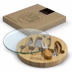 Glass & Bamboo Cheese Board