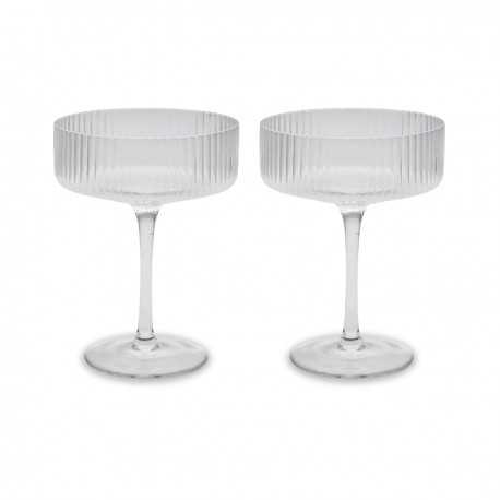 Printed Glasses & Tumblers - Hazel Ribbed Coupe Glasses