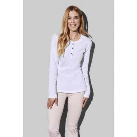 Ladies Promotional T Shirts - Stedman Womens Sharon Henley Long Sleeve T-Shirt