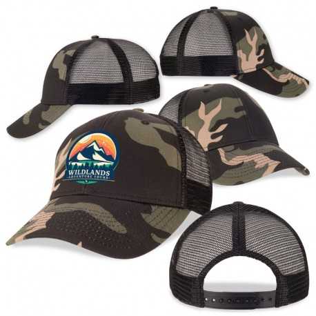 Caps - Black Camo Trucker Cap