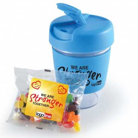 Reusable Coffee Cups - Plastic & Ceramic - Kick Coffee Cup with Jelly Beans