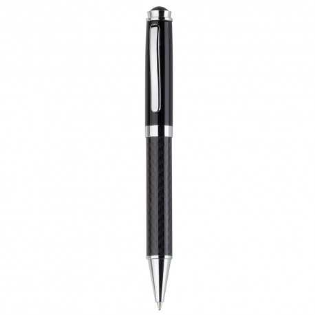 Metal Promotional Pens - Black Top Carbon Fibre Ballpoint Pen