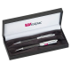 Metal Promotional Pens - Silver Top Carbon Fibre Ballpoint Pen