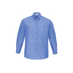 Men's Corporate Shirts - Mens Wrinkle Free Chambray Long Sleeve Shirt