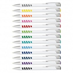 Metal Promotional Pens  - Panama Grip Pen Metal - White Barrel