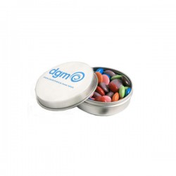 Promotional Chocolates - Candle Tin Filled with Choc Beans 50G (Mixed Colours)