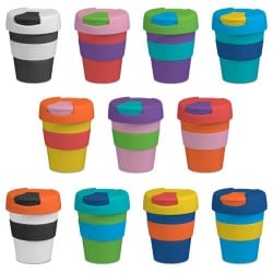 Reusable Coffee Cups - Plastic & Ceramic  - 320ML Plastic Karma Kup with Flip Lid