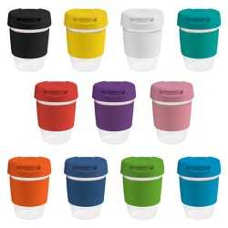 340ml Clear Plastic Karma Kup with Plastic Flip Lid